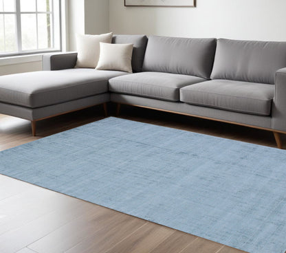 9' X 12' Denim Blue Hand Loomed Area Rug