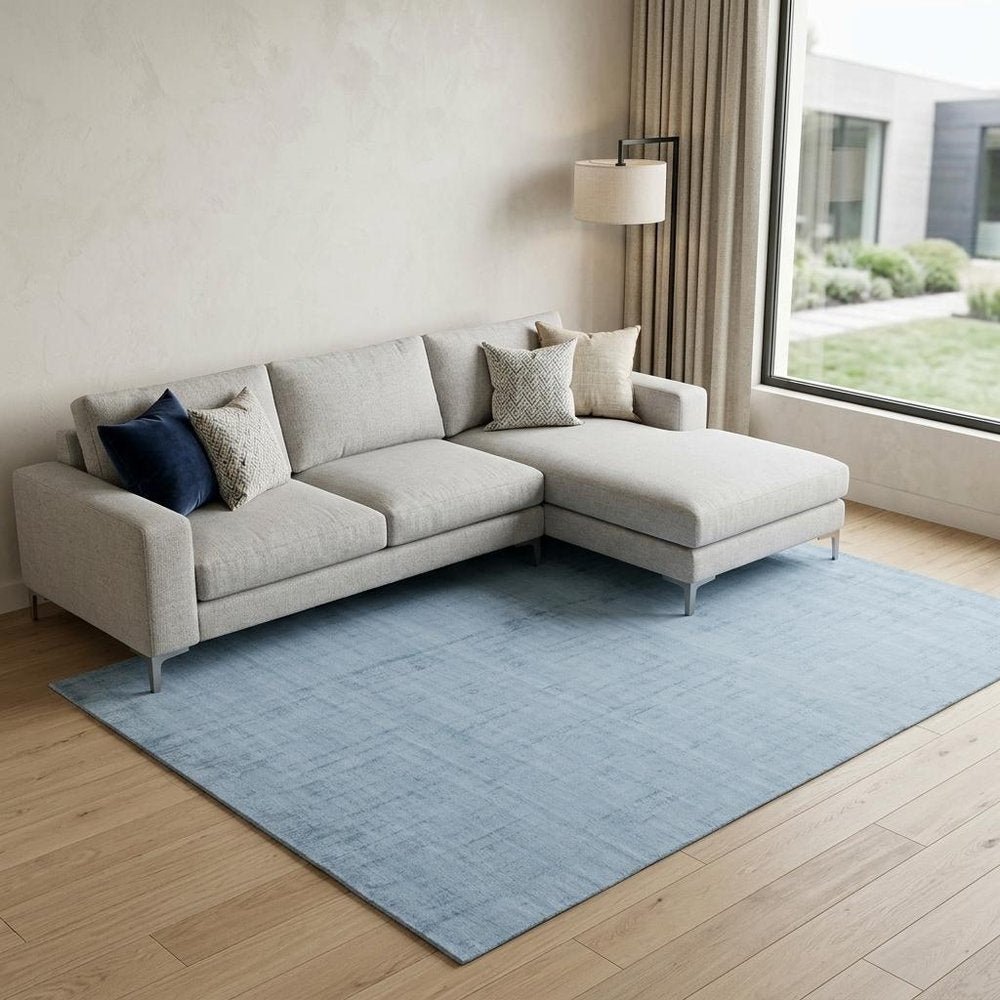 10' X 14' Denim Blue Hand Loomed Area Rug