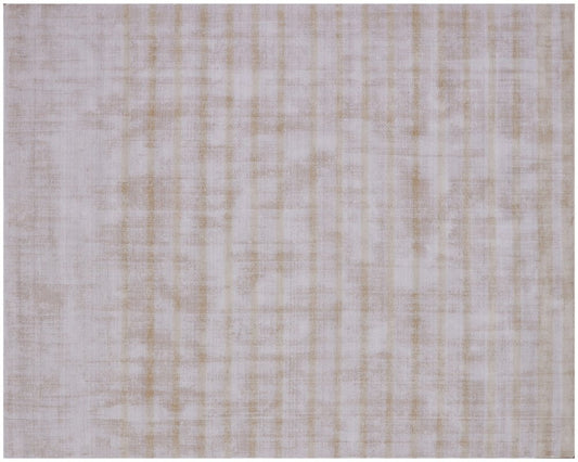 9' X 12' Camel Striped Hand Loomed Area Rug
