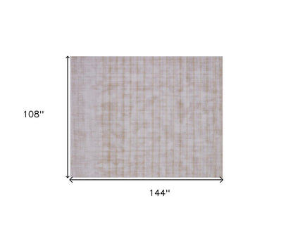 9' X 12' Camel Striped Hand Loomed Area Rug