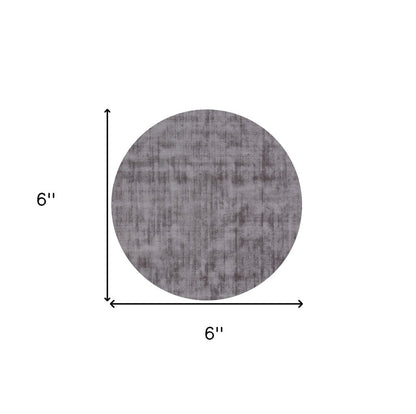 6' Dark Brown Round Hand Loomed Area Rug