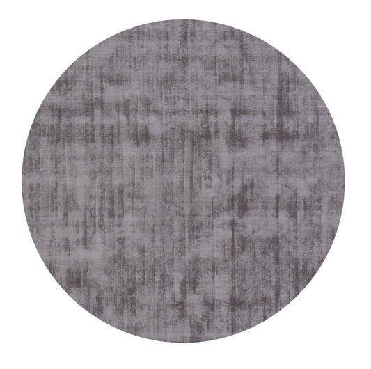 6' Dark Brown Round Hand Loomed Area Rug