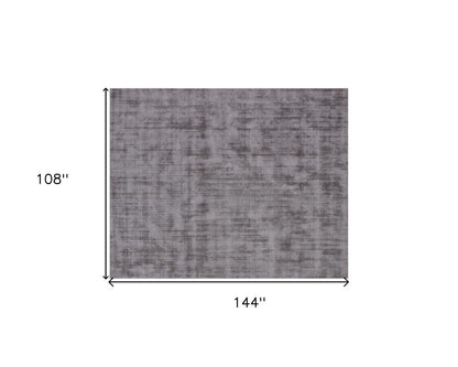 9' X 12' Dark Brown Hand Loomed Area Rug