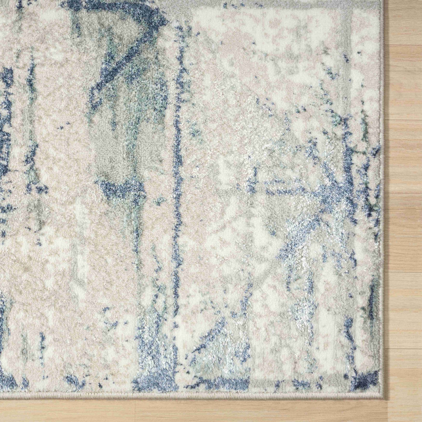 2' X 3' Blue and Gray Abstract Area Rug