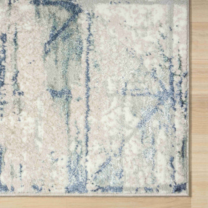 2' X 3' Blue and Gray Abstract Area Rug