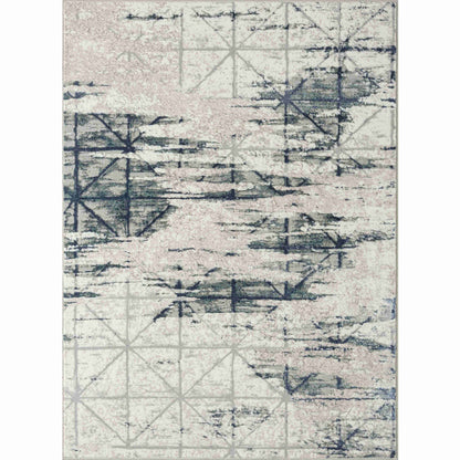 2' X 3' Blue and Gray Abstract Area Rug