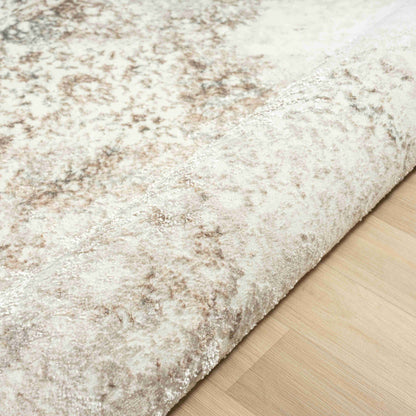 2' X 3' Beige and Ivory Damask Area Rug