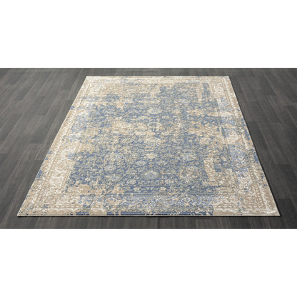 4' X 6' Gray and Beige Floral Area Rug