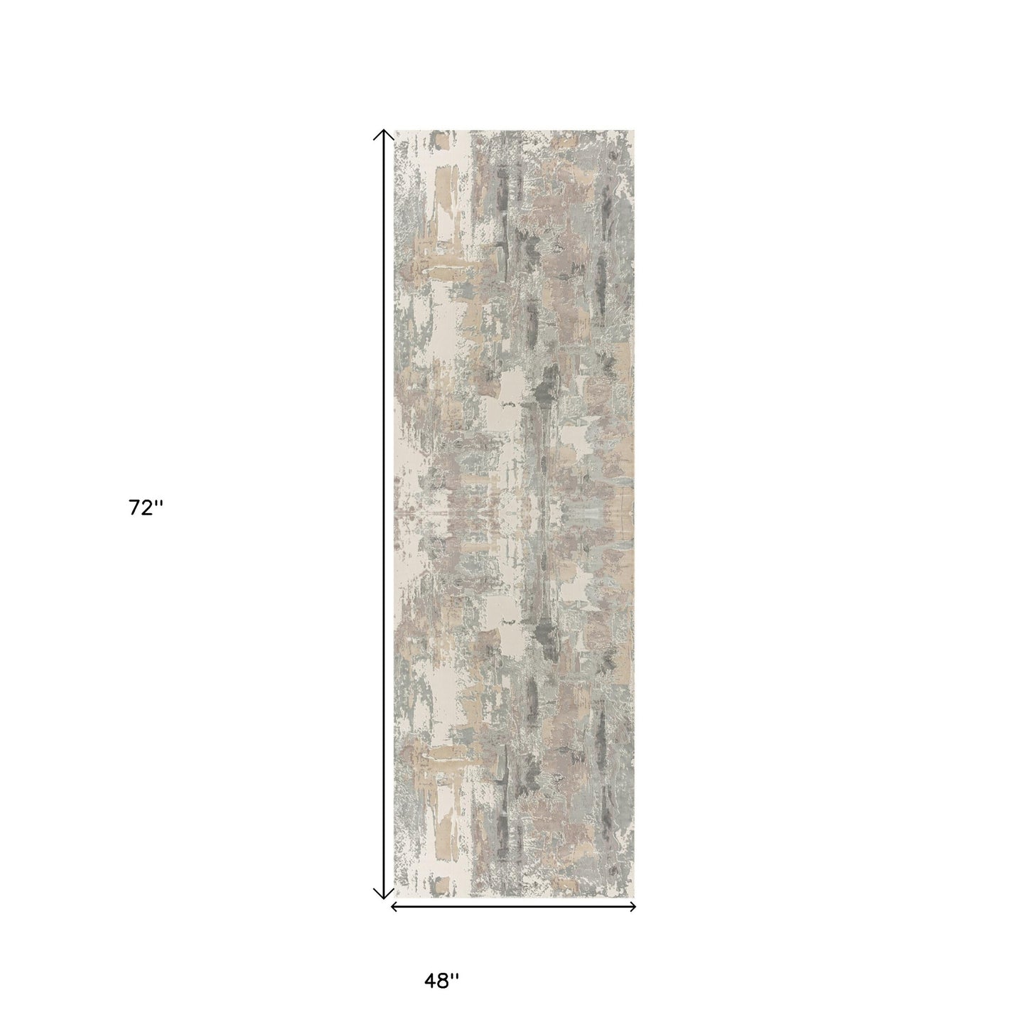 4' X 6' Beige and Gray Abstract Area Rug