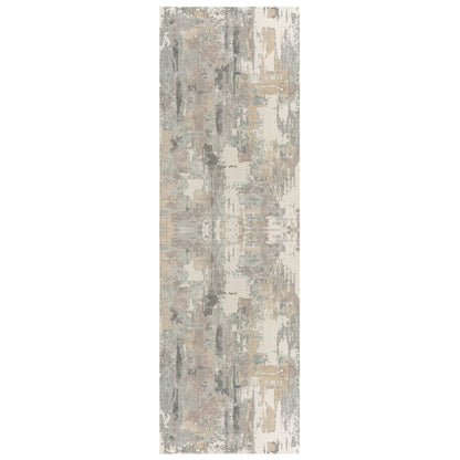 4' X 6' Beige and Gray Abstract Area Rug