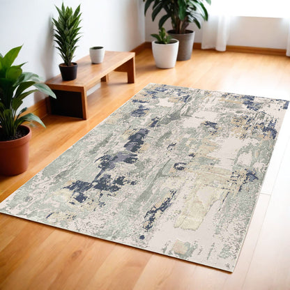 4' X 6' Beige and Gray Abstract Area Rug