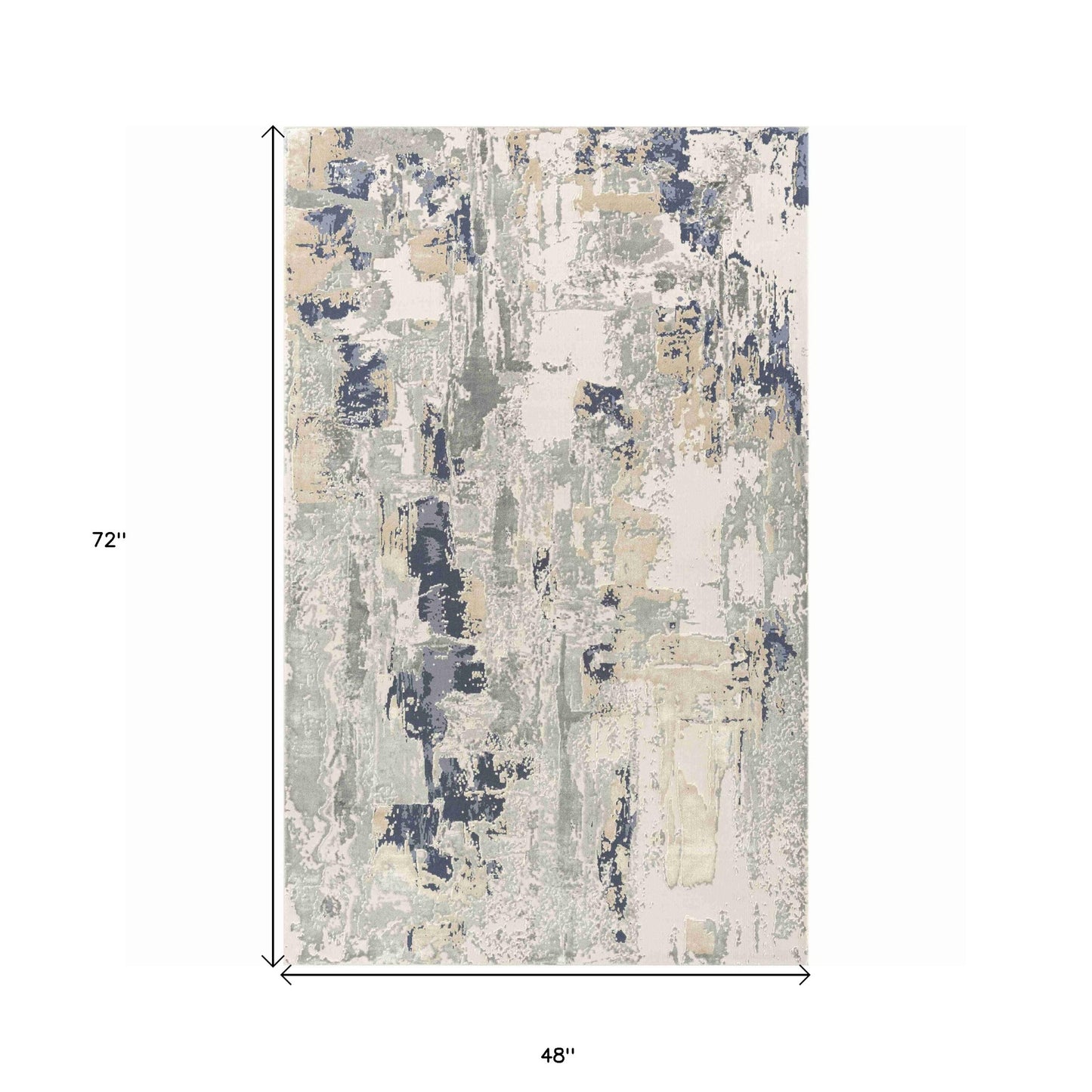 4' X 6' Beige and Gray Abstract Area Rug