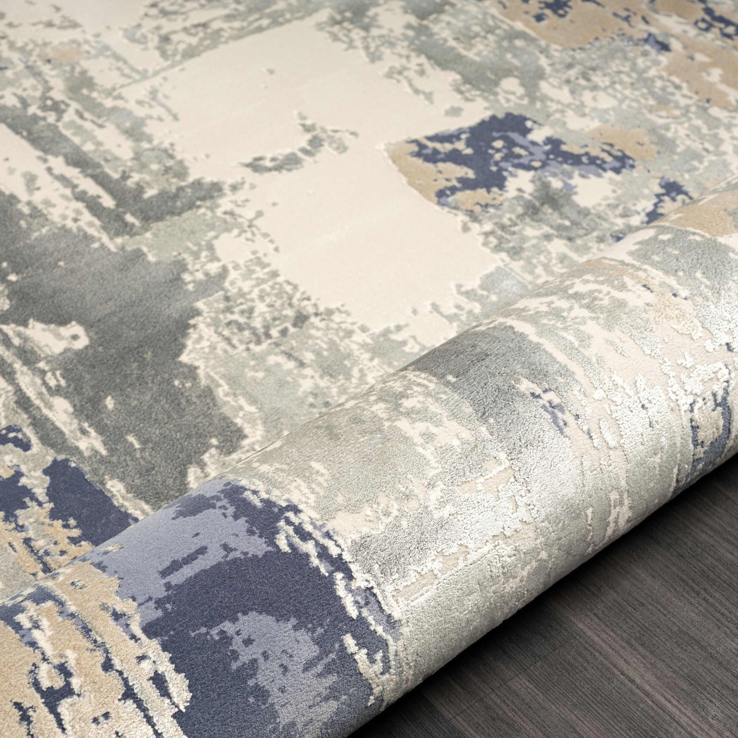 4' X 6' Beige and Gray Abstract Area Rug