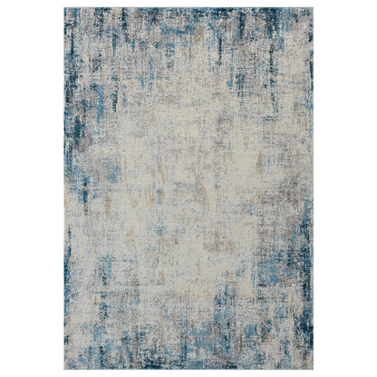 4' X 6' Gray and Blue Abstract Area Rug