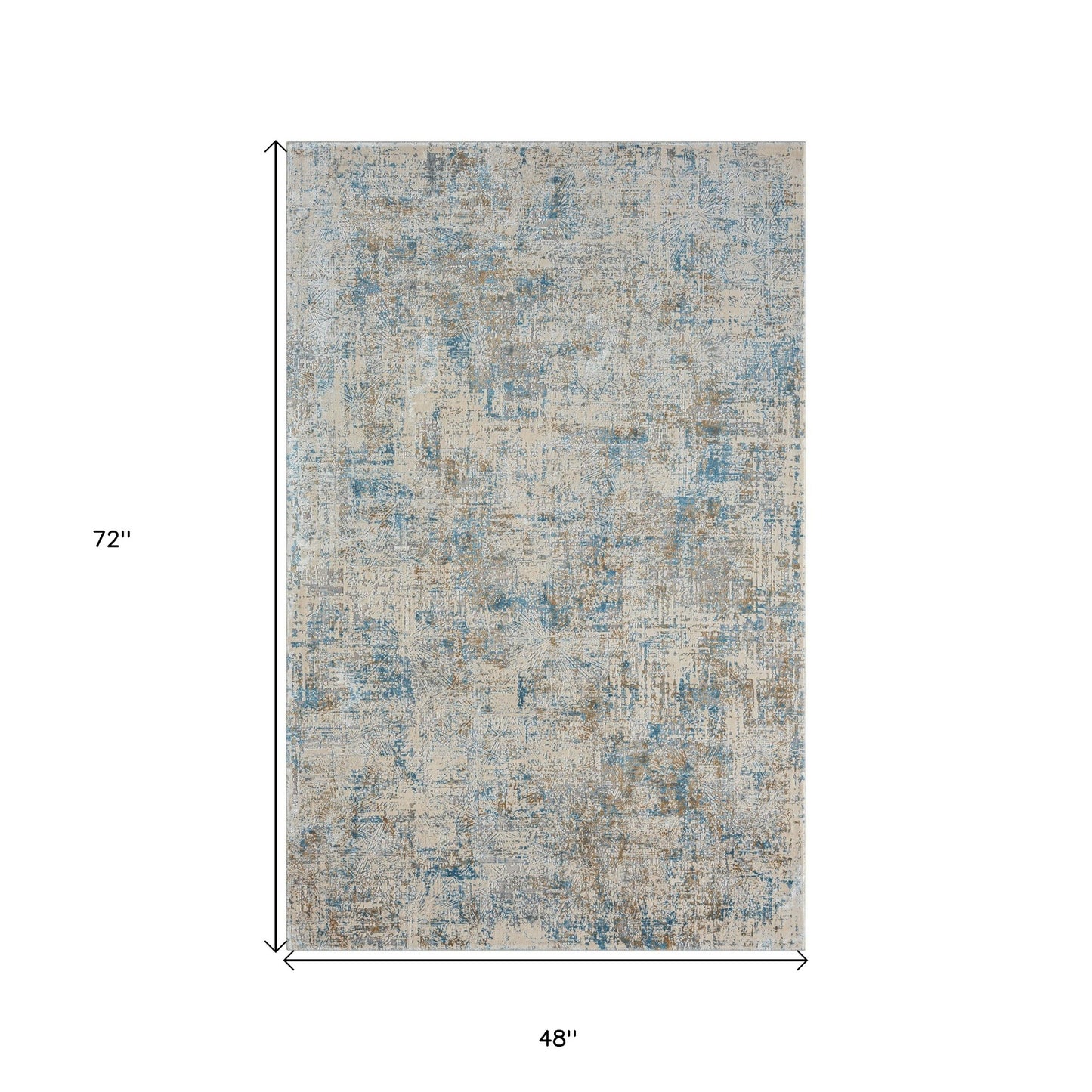 4' X 6' Blue and Gray Abstract Area Rug