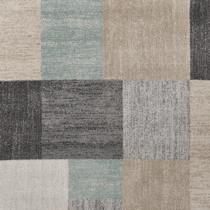 2' X 3' Beige and Blue Area Rug