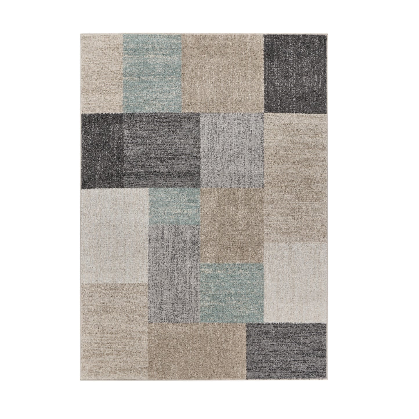 2' X 3' Beige and Blue Area Rug