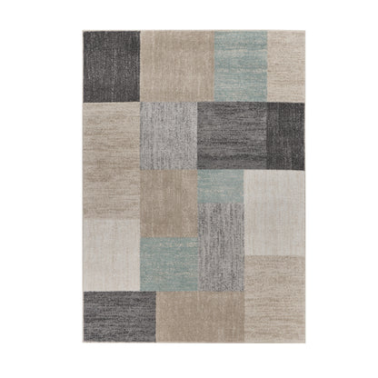 2' X 3' Beige and Blue Area Rug