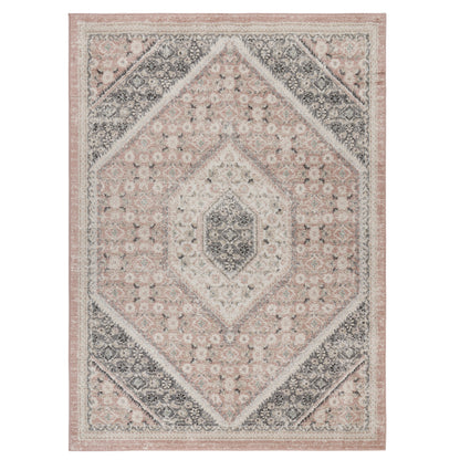 2' X 3' Pink and Ivory Medallion Area Rug