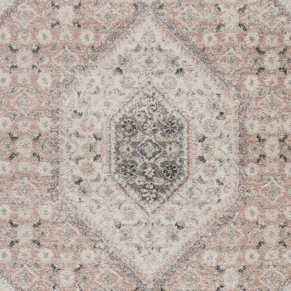 2' X 3' Pink and Ivory Medallion Area Rug