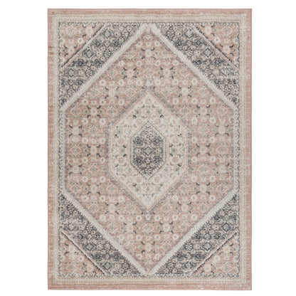 2' X 3' Pink and Ivory Medallion Area Rug