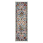 7' White And Blue Medallion Runner Rug