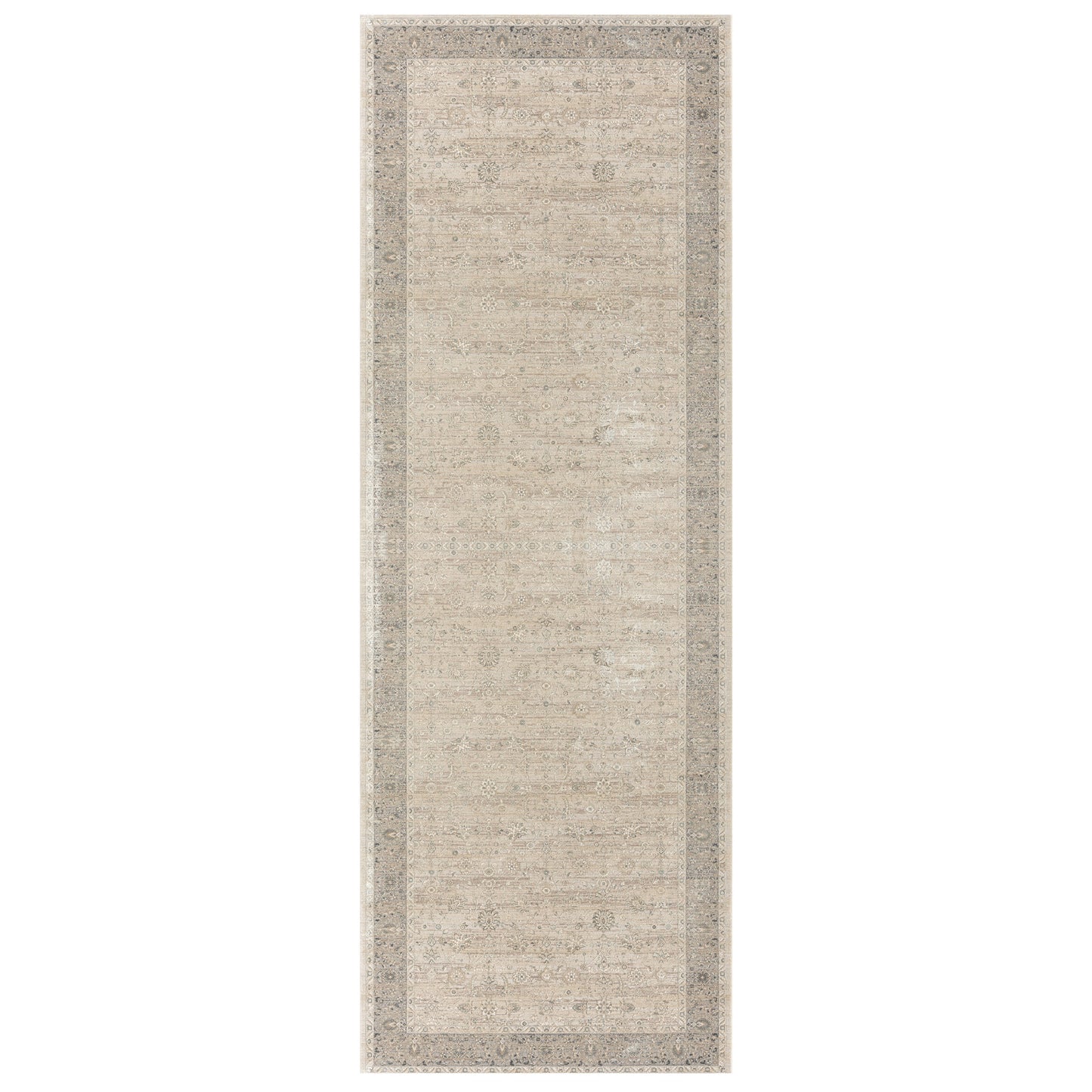 4' X 6' Beige and Gray Medallion Area Rug