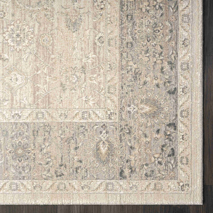 4' X 6' Beige and Gray Medallion Area Rug