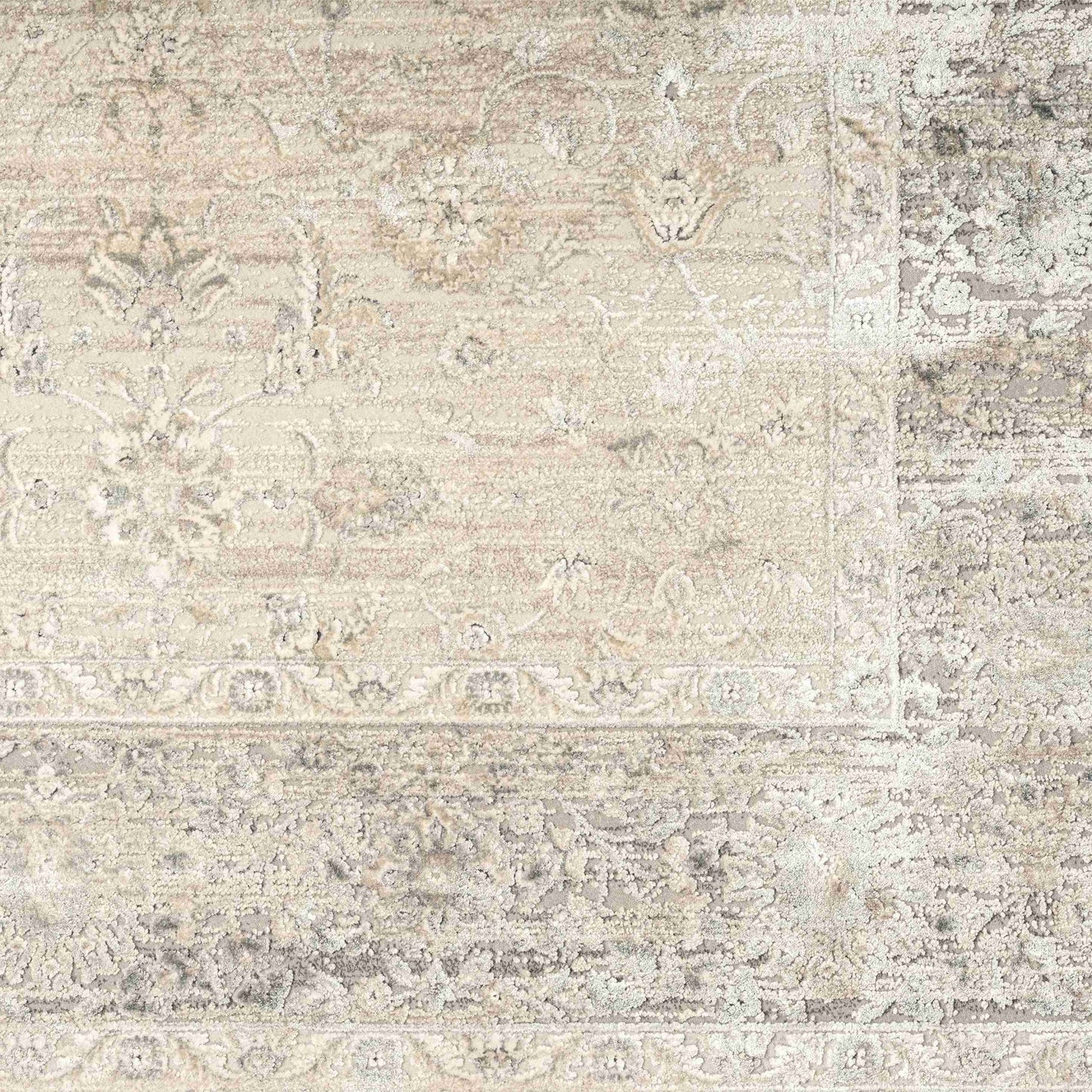 4' X 6' Beige and Gray Medallion Area Rug