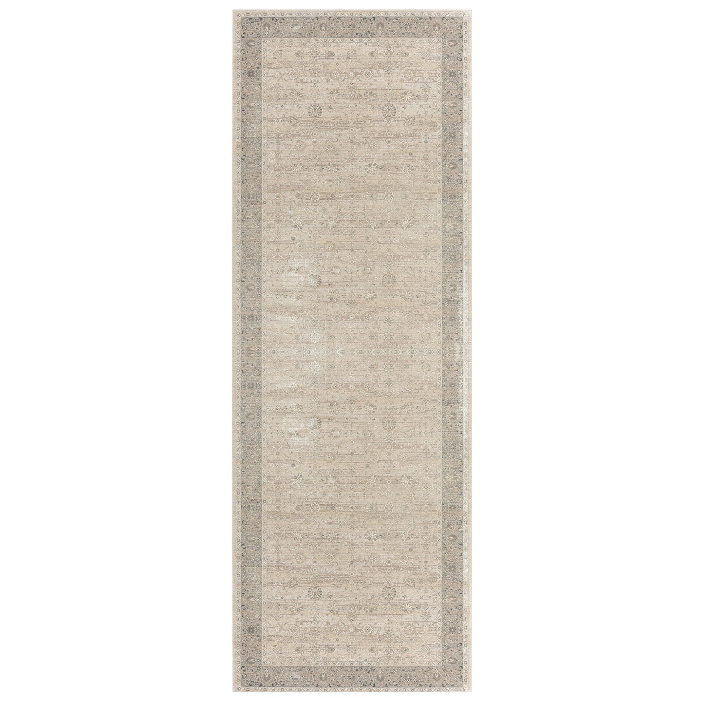 4' X 6' Beige and Gray Medallion Area Rug