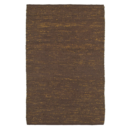 9' X 12' Brown Damask Hand Woven Area Rug