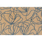 2' X 3' Beige And Blue Floral Washable Area Rug With UV Protection
