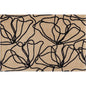 2' X 3' Beige And Black Floral Washable Area Rug With UV Protection