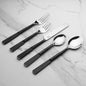 Matte Black Stainless Steel Twenty Piece Hand Forged Flatware Set