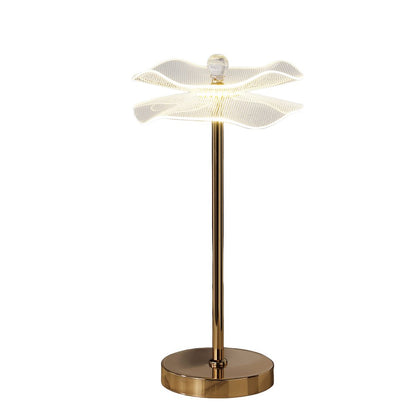 18" Gold Bedside Lamp With Novelty Shade