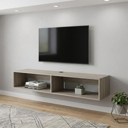 59" Beige Floating Mount TV Stand