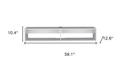 59" White Floating Mount TV Stand