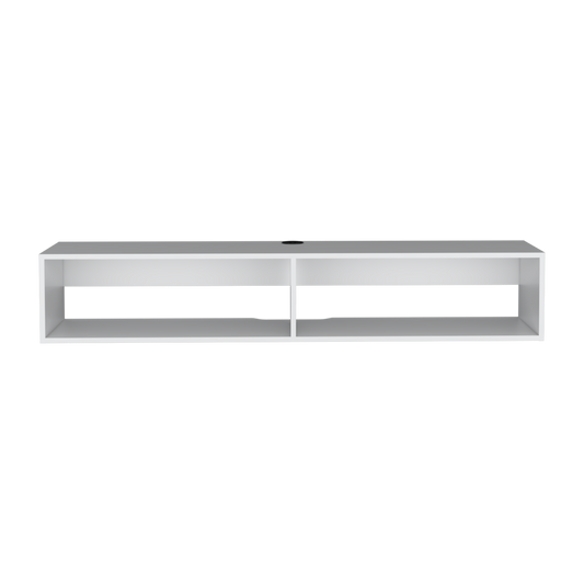 59" White Floating Mount TV Stand