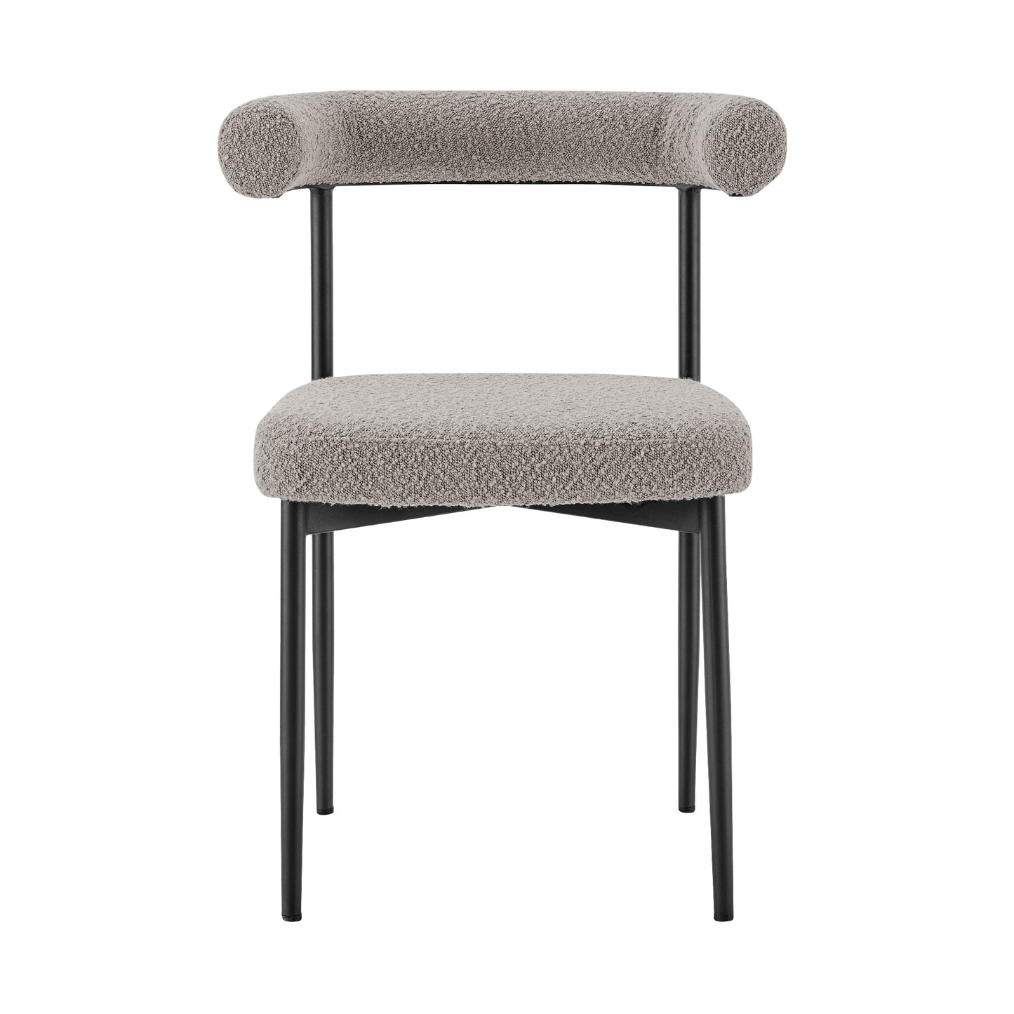 Set of Two Gray And Black Upholstered Polyester Open Back Dining Side Chairs