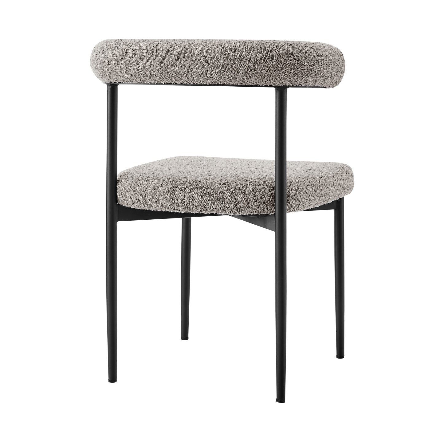 Set of Two Gray And Black Upholstered Polyester Open Back Dining Side Chairs