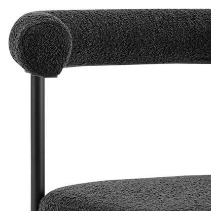 Set of Two Black Upholstered Polyester Open Back Dining Side Chairs