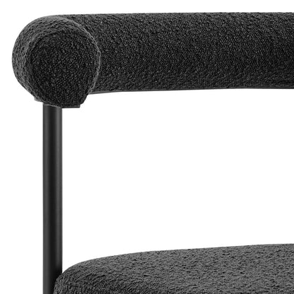 Set of Two Black Upholstered Polyester Open Back Dining Side Chairs