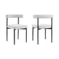 Set of Two Gray And Black Upholstered Polyester Open Back Dining Side Chairs