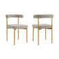 Set of Two Gray And Gold Upholstered Polyester Open Back Dining Side Chairs