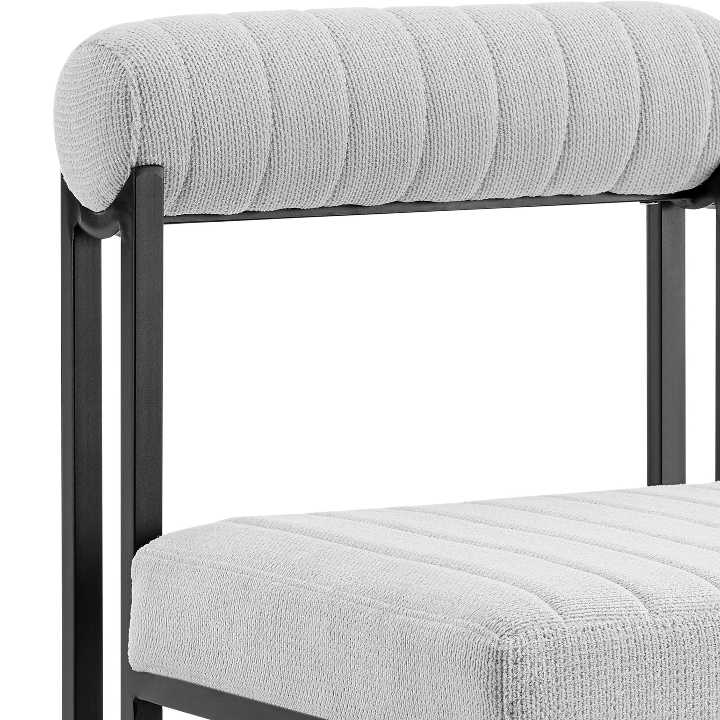 Set of Two Gray And Black Upholstered Polyester Open Back Dining Side Chairs