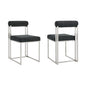 Set of Two Gray And Silver Upholstered Polyester Open Back Dining Side Chairs