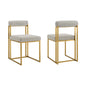 Set of Two Gray And Gold Upholstered Polyester Open Back Dining Side Chairs