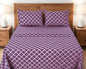 Four Piece Purple and White Quatrefoil Microfiber California King Sheet Set