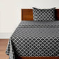 Three Piece Black and White Quatrefoil Microfiber Twin Sheet Set