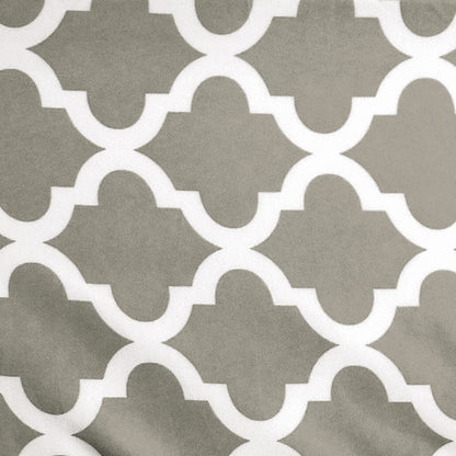 Three Piece Beige and White Quatrefoil Microfiber Twin Sheet Set